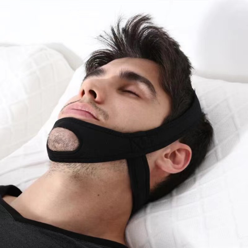 Cross-border black anti-snoring strap for adults and children, anti-snoring strap, chin strap, sleep anti-snoring strap, anti-snoring corrective strap