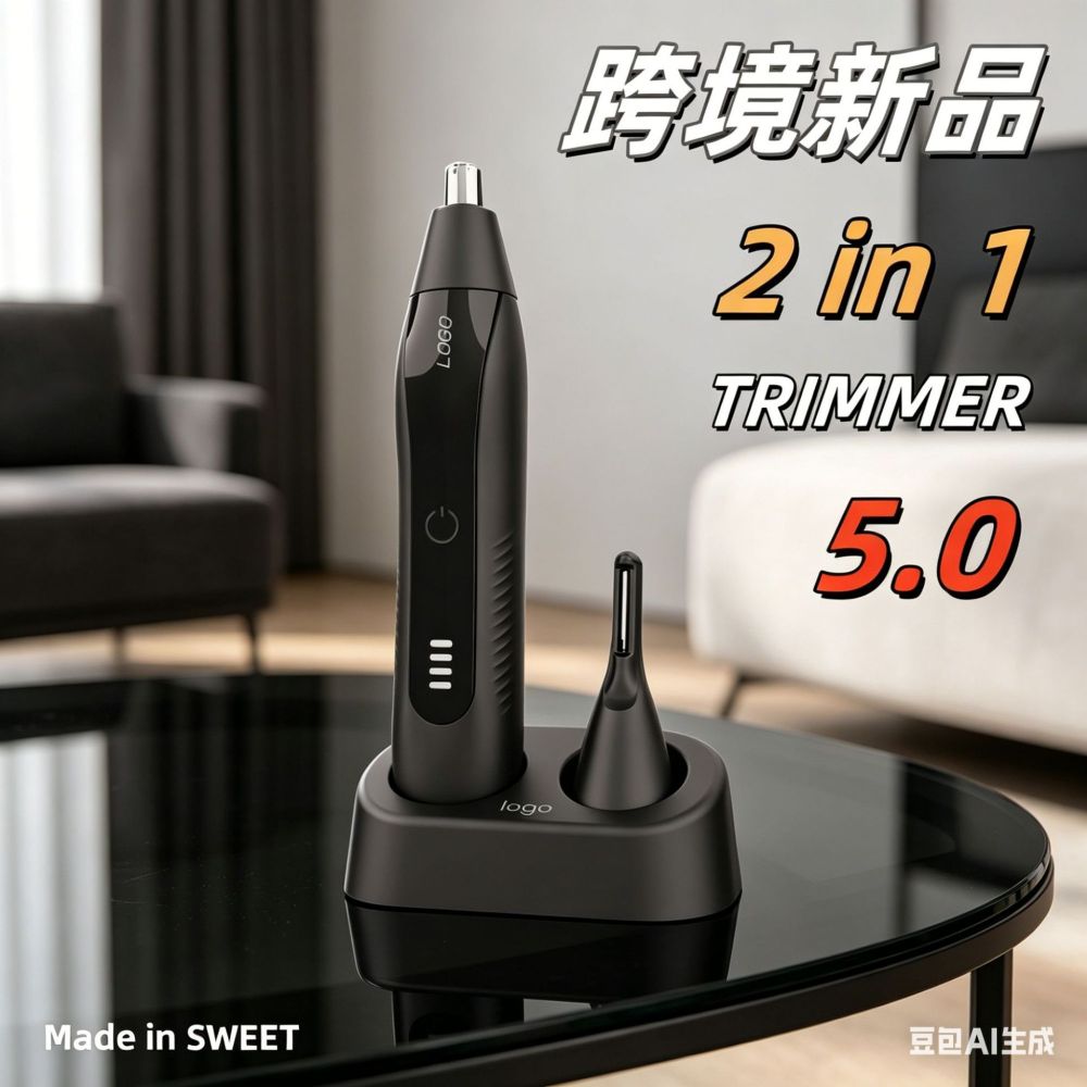 2-in-1 Men's Shaver with Eyebrow and Nose Hair Trimmer, Rechargeable - 1