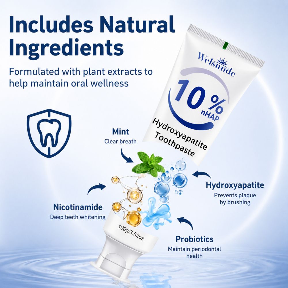10% Nano-Hydroxylapatit-Zahnpasta, fluoridfrei, Pfefferminzaroma