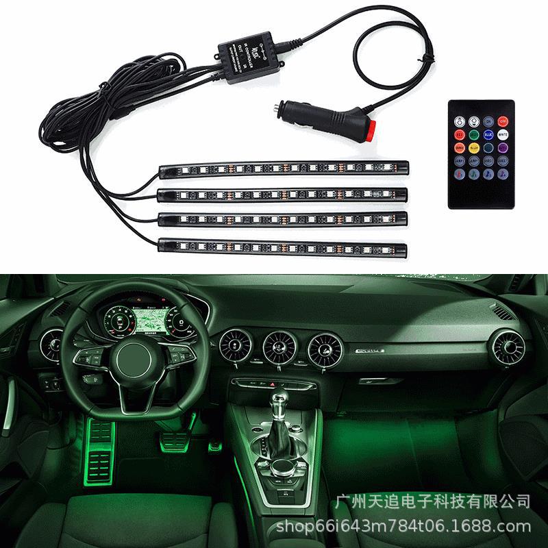 Tianzhu araba ayak bölmesi ortam ışığı modifikasyonu araba APP sınır ötesi popüler araç içi cep telefonu Bluetooth atmosfer ışığı LED ışık