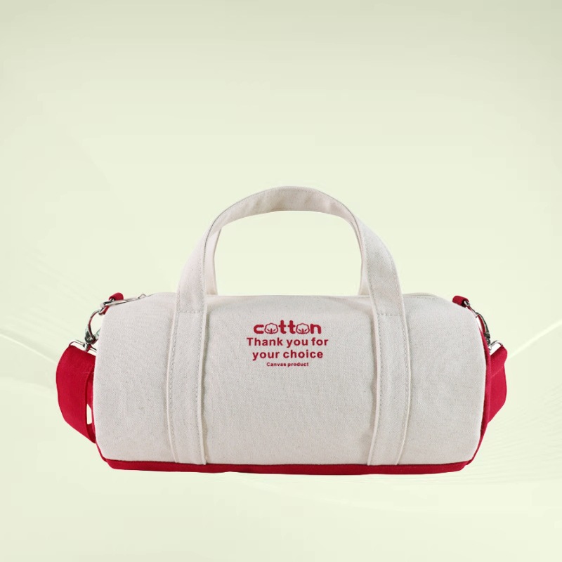 Segeltuch-Reisetasche, Einschulter-Umhängetasche, Zylinderform - 1