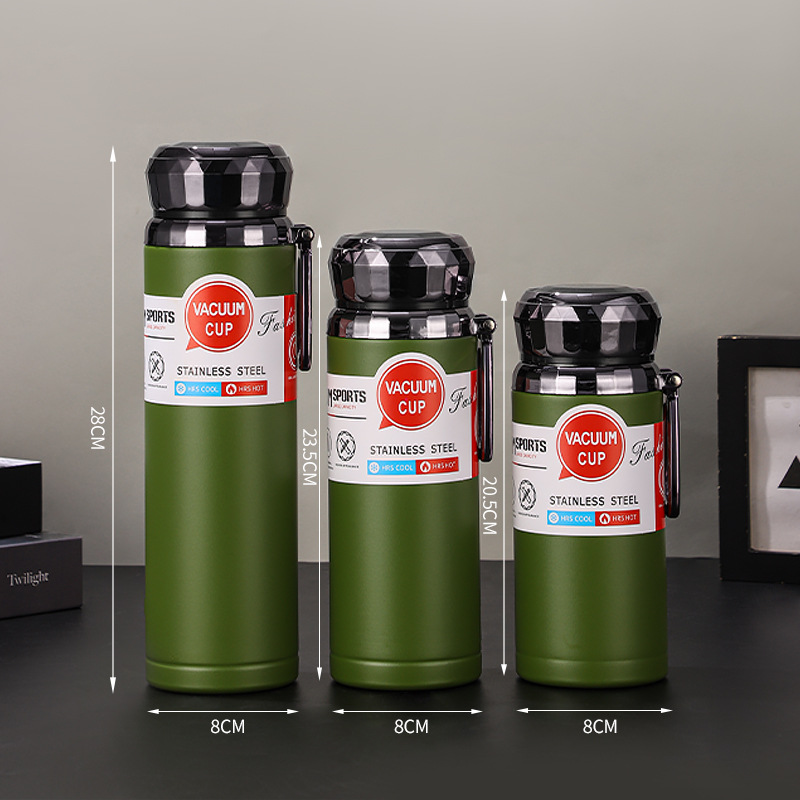 Neue Thermoskanne aus Edelstahl 316, Outdoor-Trinkbecher mit großem Fassungsvermögen, doppelwandige Vakuum-Trinkflasche mit Trageschlaufe - 11