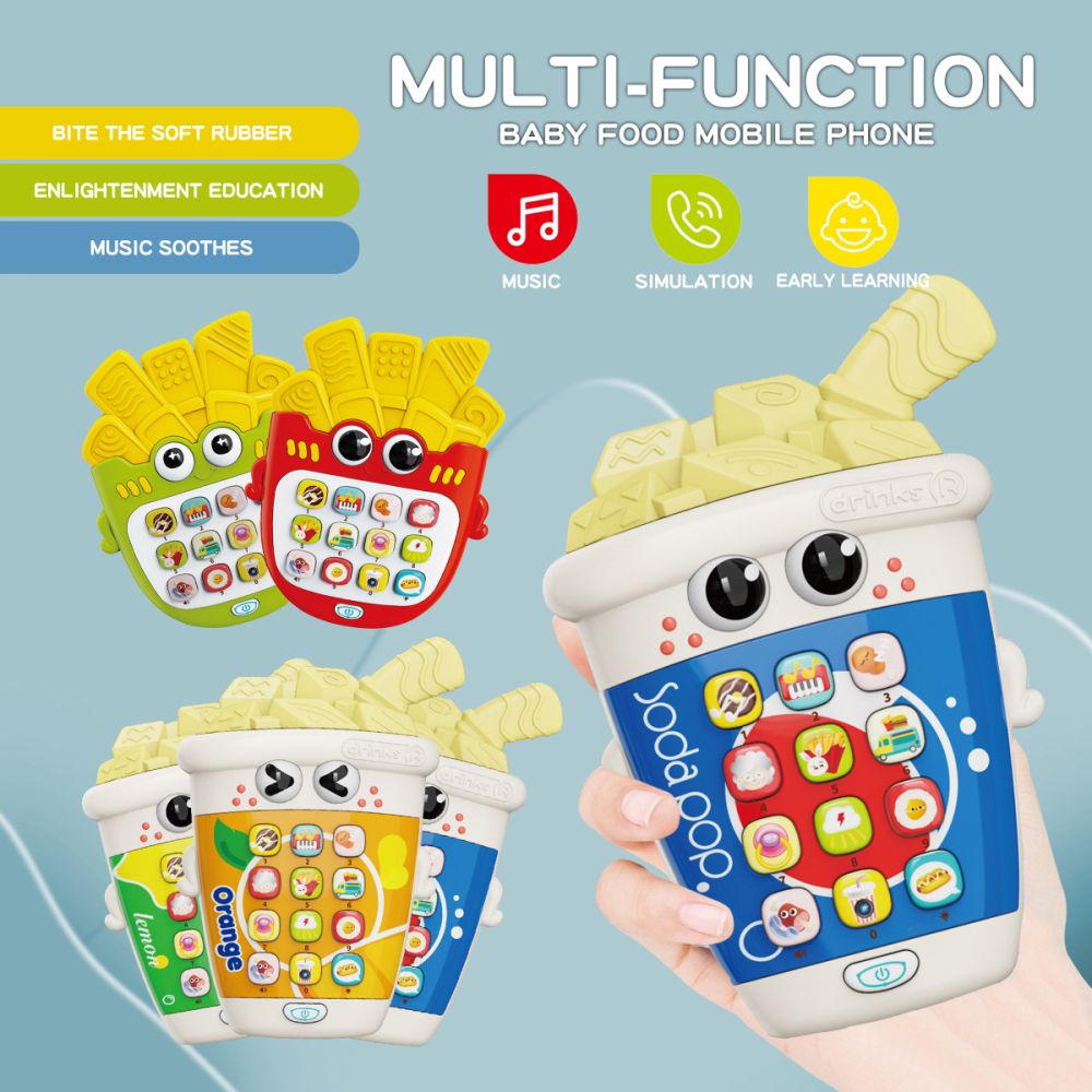 Baby Lerntelefon mit Musik und Geschichten, Cartoon-Pommes-Design - 1