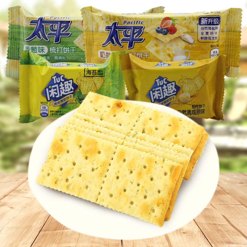 Taiping Süt Tuzlu Yeşil Soğanlı Soda Kraker Bisküvi 6 Jin