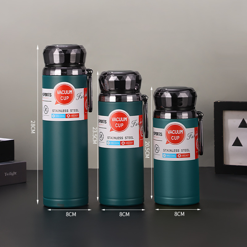 Neue Thermoskanne aus Edelstahl 316, Outdoor-Trinkbecher mit großem Fassungsvermögen, doppelwandige Vakuum-Trinkflasche mit Trageschlaufe - 10