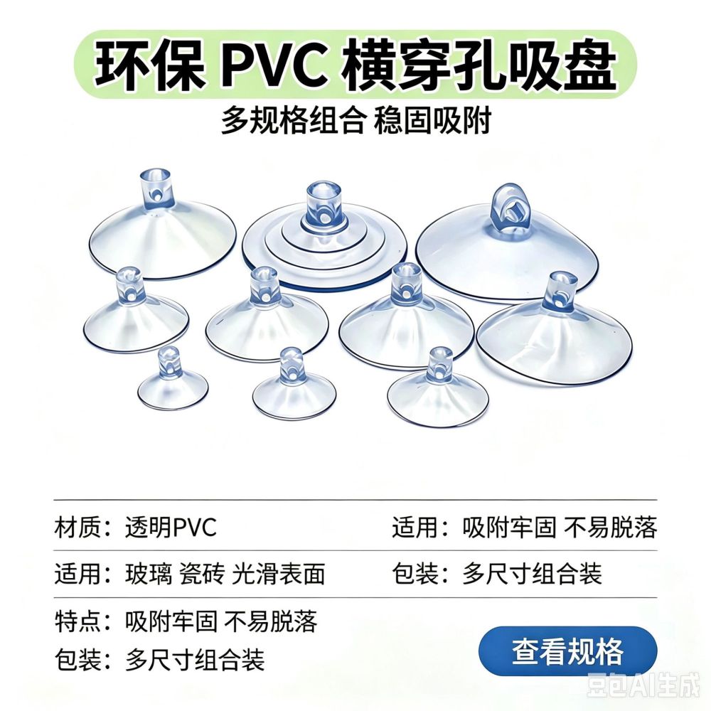 Transparent Small Suction Cup, Perforated PVC Parking Sign Mushroom Head