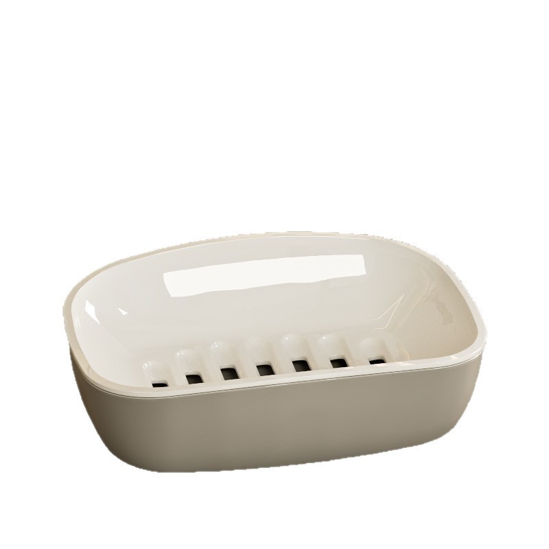 New Design Non-Water-Accumulating Simple Elegant Soap Box Household Square Double-Layer Draining Plastic Soap Holder Factory Wholesale