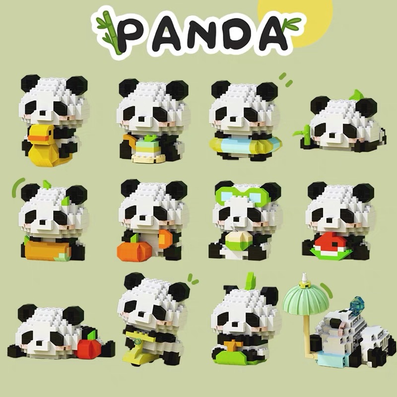 Little Panda Figure Blind Box, Lego-Compatible Micro Building Blocks