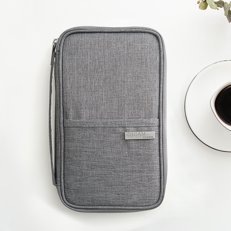 Große Kapazität Reisepass-Tasche europäisch-amerikanischer Stil multifunktionale Oxford-Stoff-Textur kationisches Reise wasserdichte Dokument-Kartentasche Großhandel