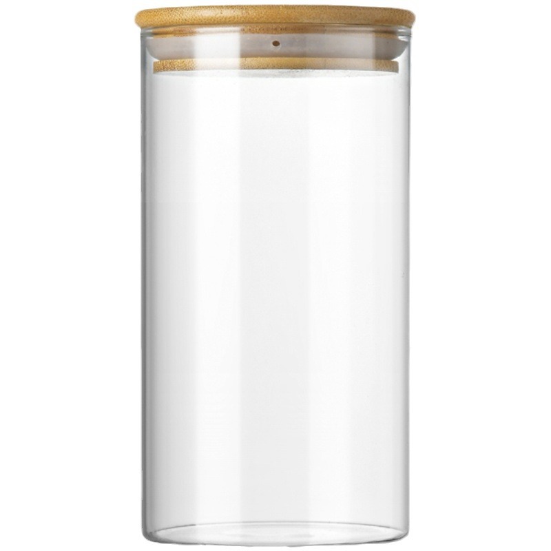 Lagerflasche aus hochwertigem Borosilikatglas mit Bambusdeckel, feuchtigkeitsdicht, für Getreidelagerung - 6
