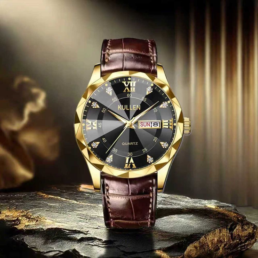 Swiss men's watch, quartz, ultra-thin, calendar, waterproof - 1
