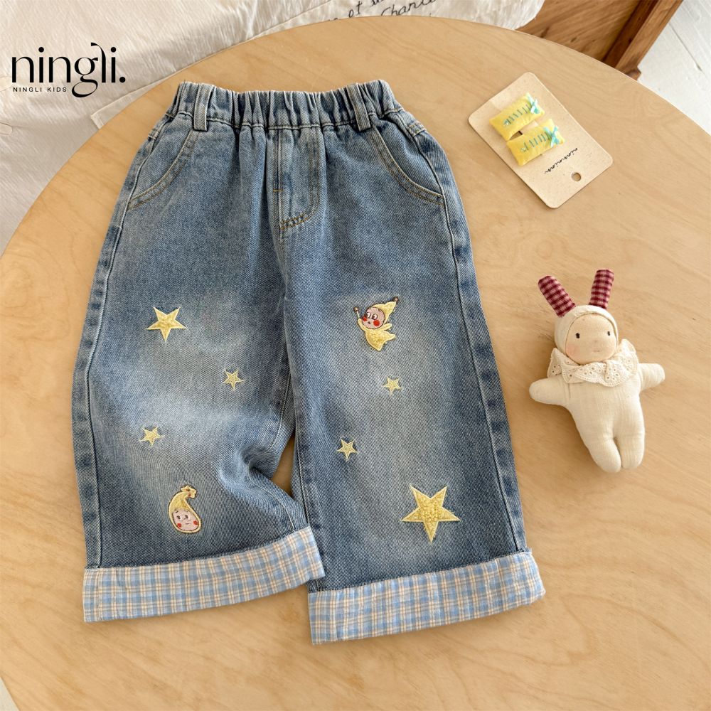 Girls' Straight-Leg Jeans, Autumn Style
