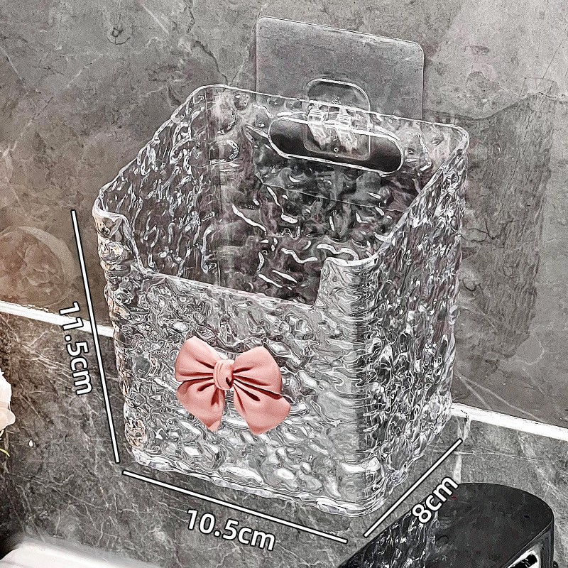Bathroom water ripple storage shelf home bathroom toothbrush holder waste face towel storage box spring high-end - 8