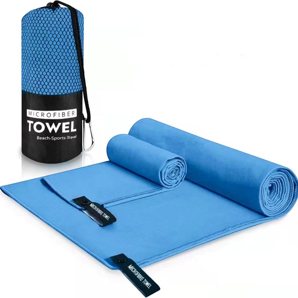 Taşınabilir Saklama Çift Taraflı Polar Üç Parçalı Set Hızlı Kuruyan Havlu Fitness Kamp Dağcılık Ultra İnce Fiber Spor Havlu Seti - 11