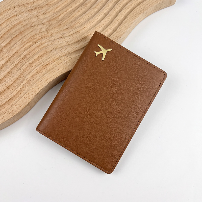 Grenzüberschreitendes Heißpräge-Flugzeug-Dicke-PU-Leder-Passbuch-Schutzhülle, Lederpass-Halter mit kundendefinierbarem LOGO, Passportmappe