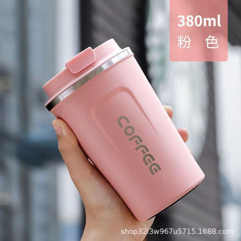 Cross-border stainless steel thermos cup, double-wall vacuum flip-top coffee cup, smart temperature indicator, high-end dual car water bottle - 11