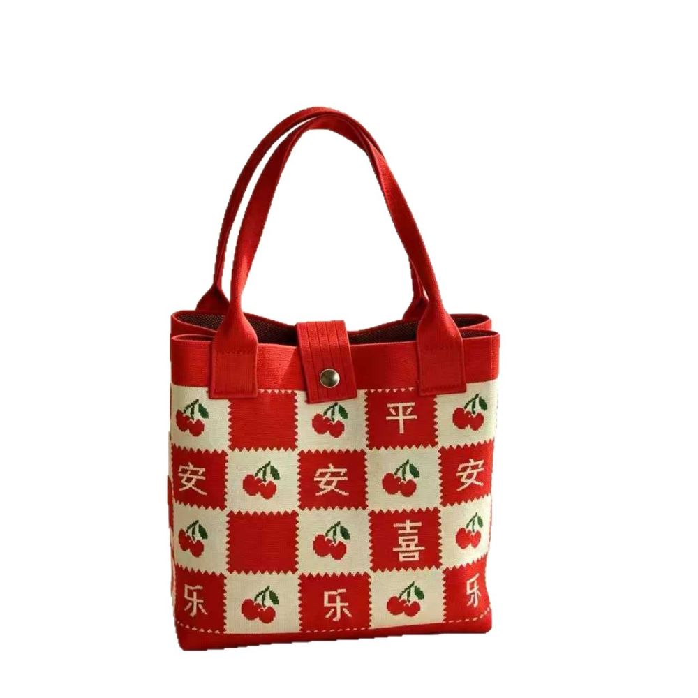 Korean-style commute large capacity knitted tote bag holiday gift New Year souvenir gift bag handbag hand-carry shoulder bag - 8
