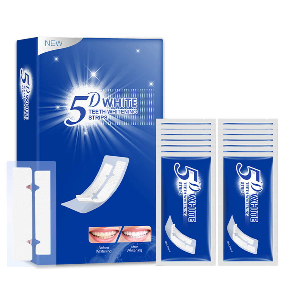美白牙贴WHITE炫白3D5D9D牙齿去黄脱色贴7对14对一件代发牙齿美白