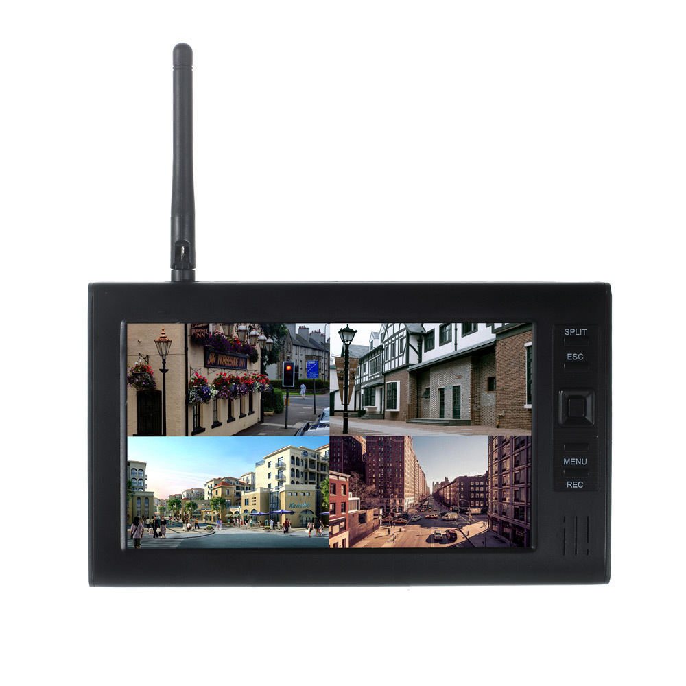 Shanyi Shida 7 inch video four-screen monitoring set LCD camera wireless security monitoring two cameras