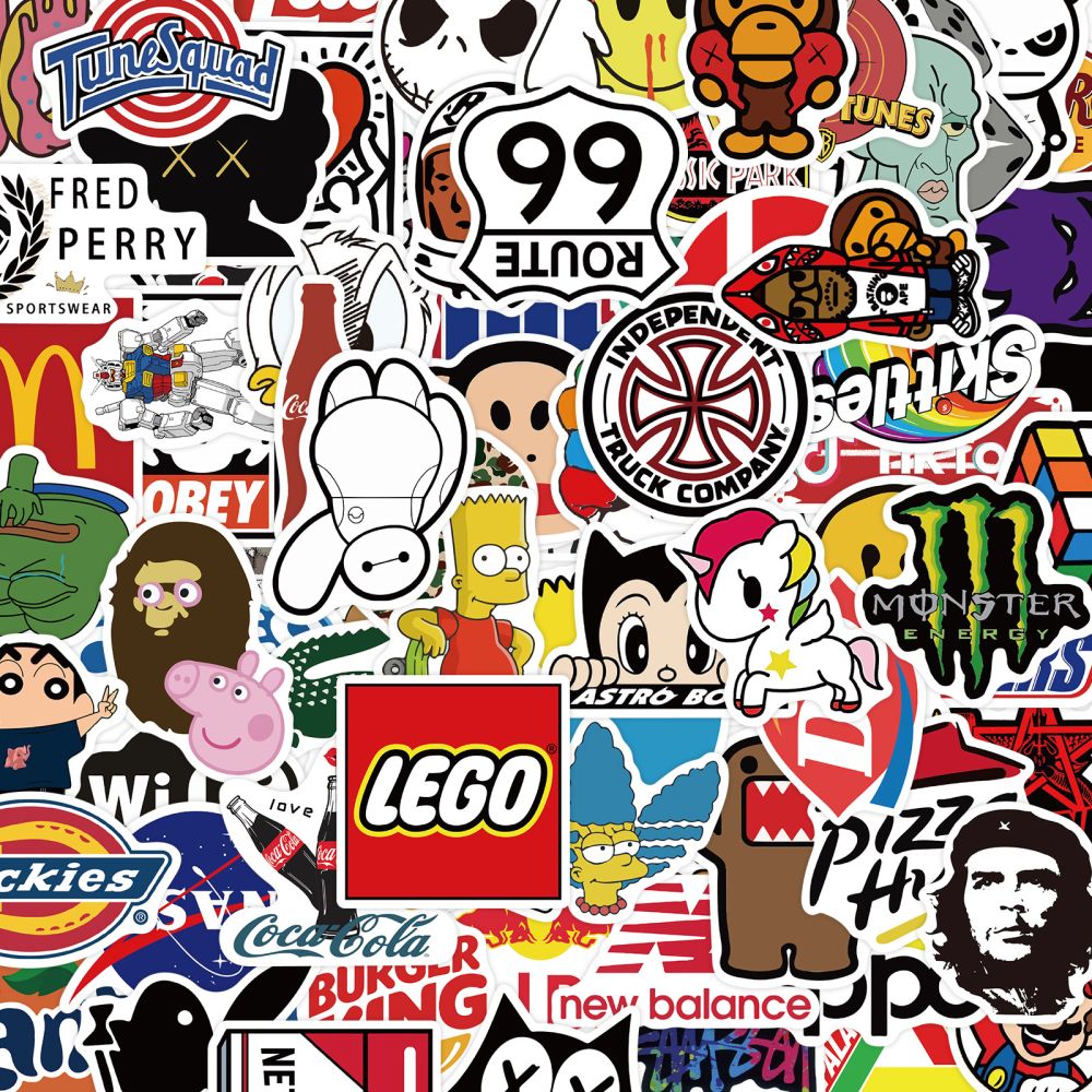 101 Mode-Markenlogo-Aufkleber, europäische und amerikanische Instagram-Wasserbecher, wasserdichte Handyhüllen, trendige personalisierte Handbuch-Materialaufkleber