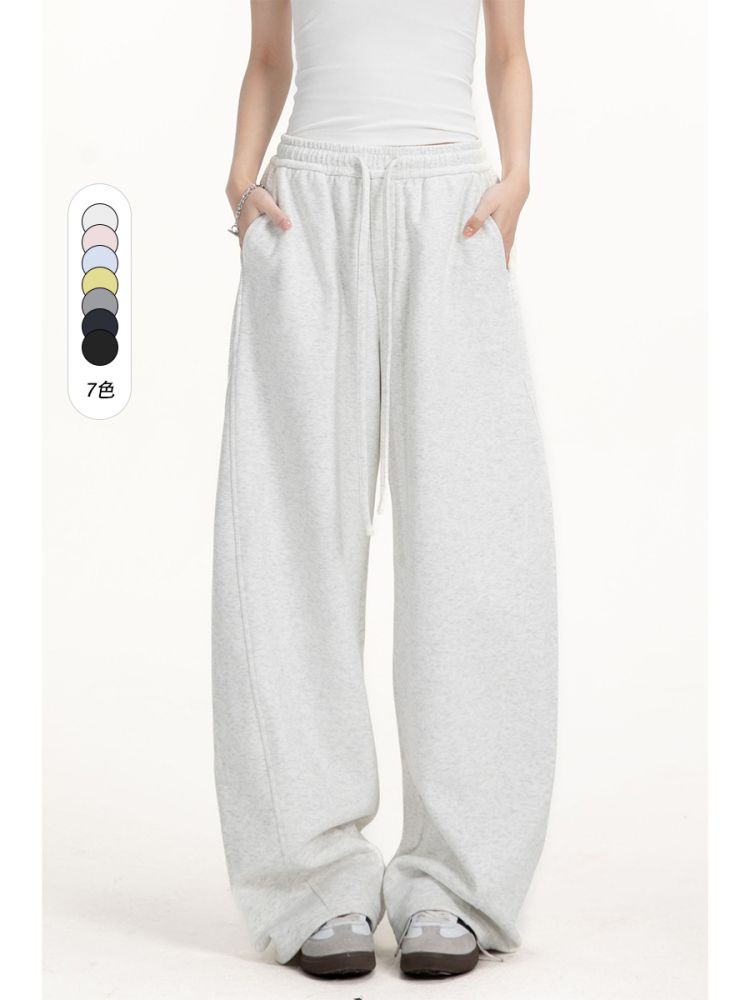 CATTEEIUS College-Stil Sweatpants einfarbig, weit geschnitten, für Herren und Damen