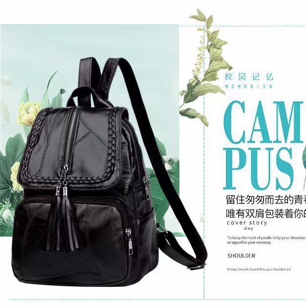 Grenzüberschreitend neu 2026 Freizeit-Rucksack für Damen PU mit Fransen vielseitig kombinierbar Damenbeutel Studentenrucksack Reiserucksack Schulrucksack