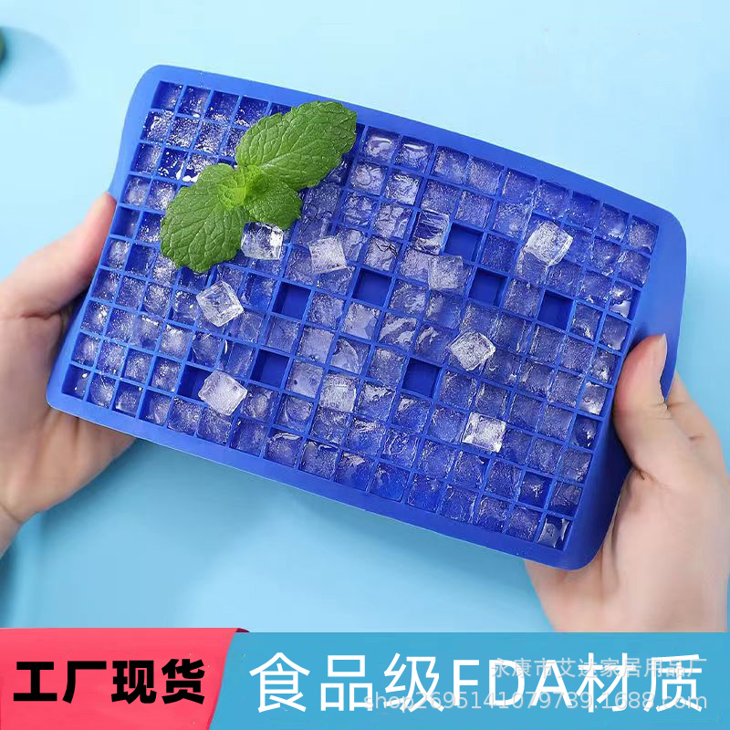 Silicone mini ice mold 160 compartments crushed ice cube ice maker 1cm small square ice tray factory ready stock - 4