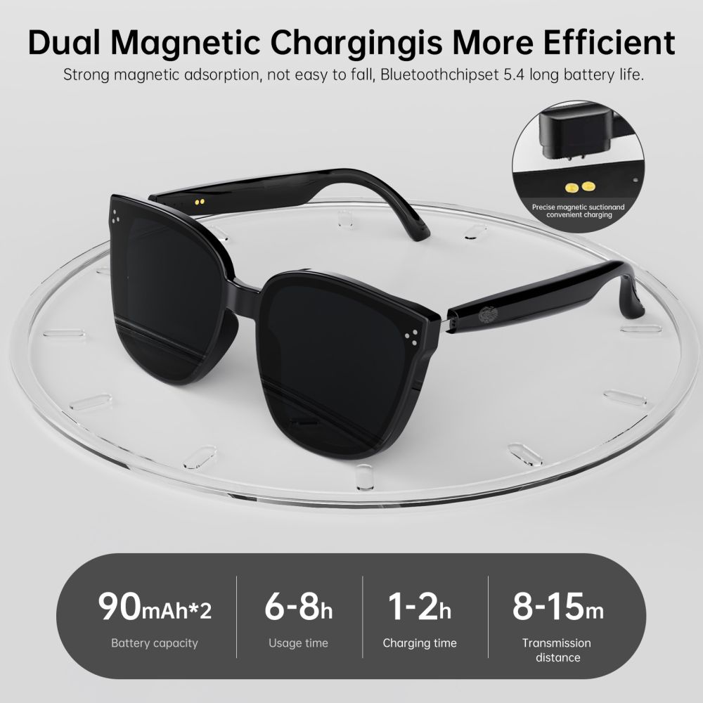 Akıllı gözlük, kemik iletimi, arama ve müzik dinleme, Bluetooth bağlantısı, rahat kullanım, fabrikadan doğrudan tedarik