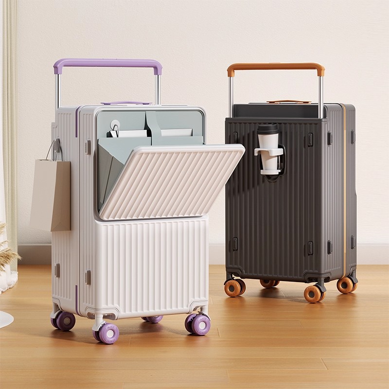 37-Zoll-Trolley-Koffer mit großem Fassungsvermögen, Vorfront-Öffnung, Reisekoffer mit Stoßdämpfung und multifunktionalen Griffen - 1