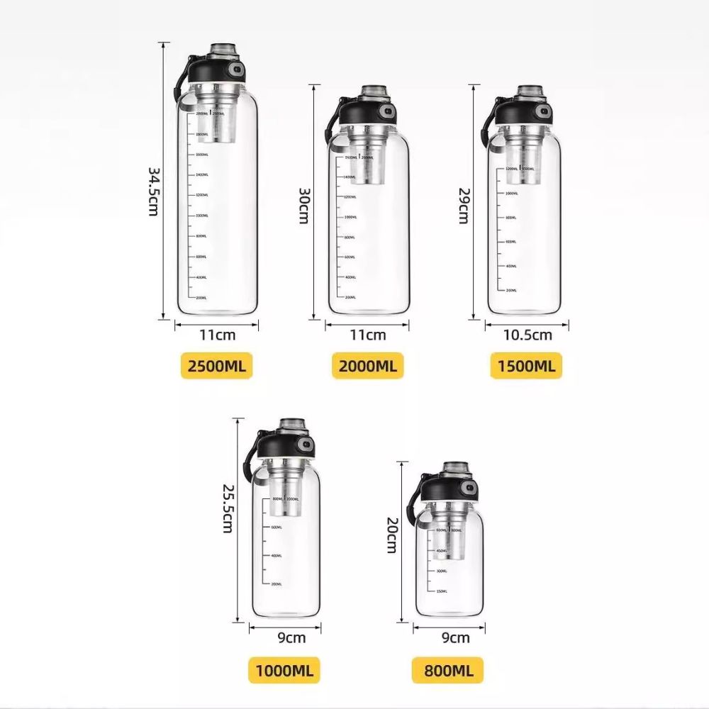 Large capacity tea and water separator, thickened sports water bottle, graduated tea cup wholesale manufacturer