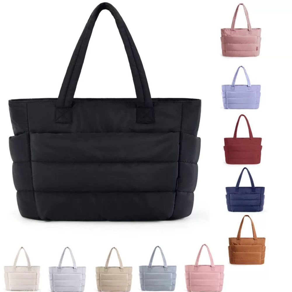 Large Capacity Women's Lightweight Cotton Tote Bag for Yoga and Travel