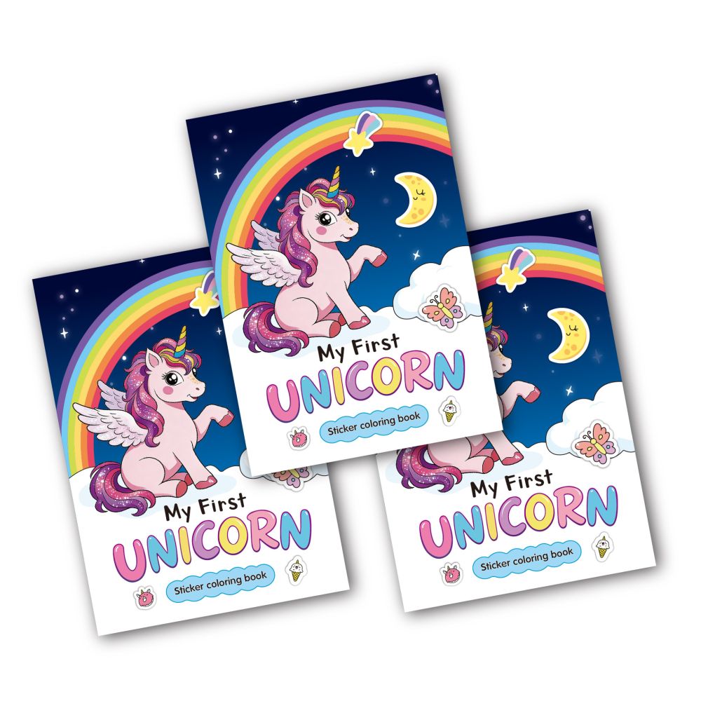 Cross-border Unicorn Cartoon Creative Coloring Sticker Book, Focus Training Early Learning Decoration Children's Quiet Sticker Book
