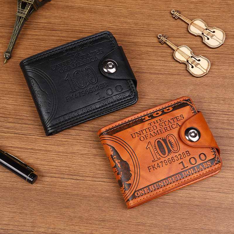 Grenzüberschreitende Herren-Geldbörse mit US-Dollar-Motiv, Amazon-Bestseller, ultraleichte PU-Brieftasche, multifunktional, Retro-Stil im europäisch-amerikanischen Look