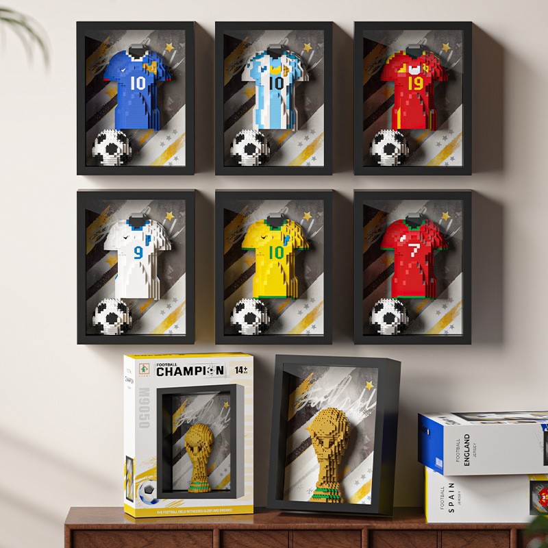 Futbol Sporu Dünya Kupası Trofesi Forması Dünya Kupası Spor Figürü Bebeği Futbol Maçı Dekoratif Biblo Yapı Blokları Oyuncak 6