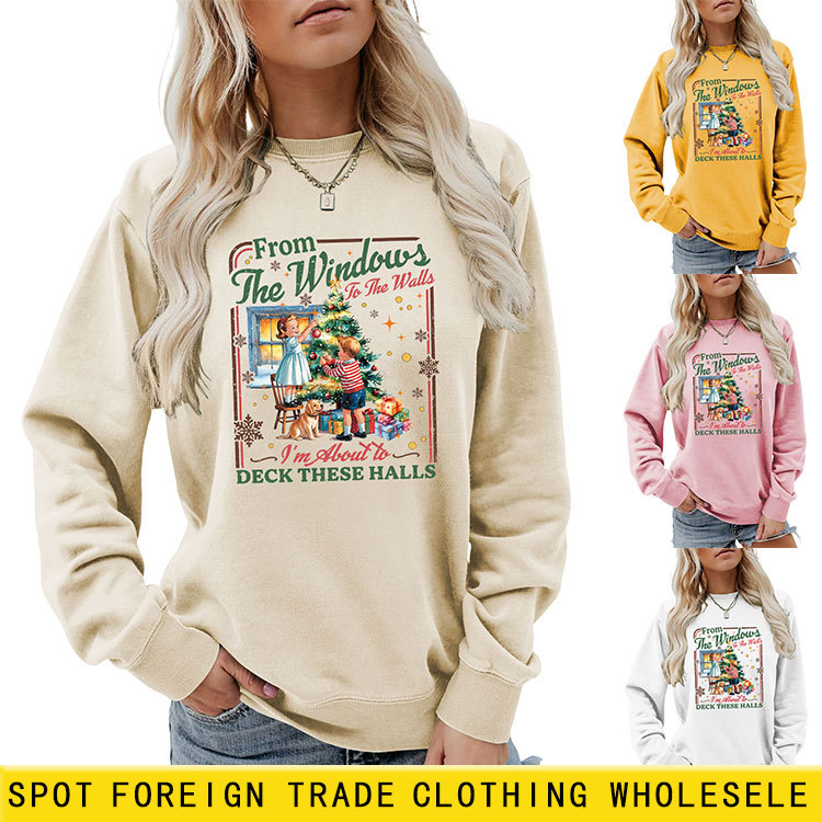 Kadın Kapüşonlu Sweatshirt, Sonbahar Kış, Rahat Baskılı