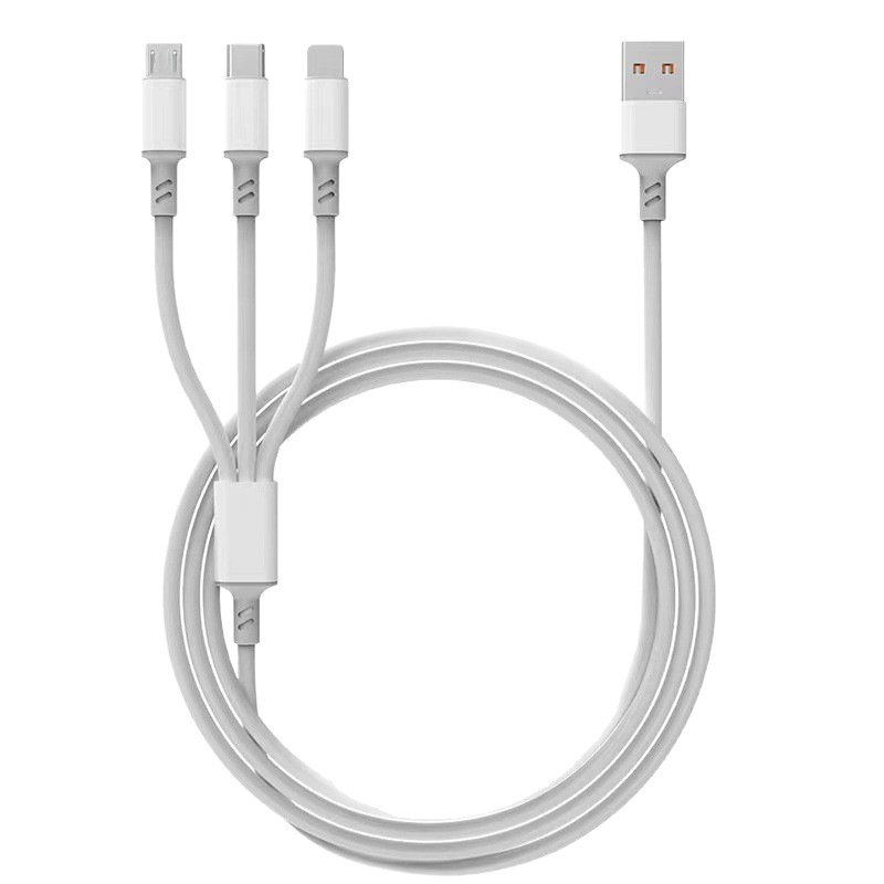 Süper Hızlı Şarj 120W 6A Üçü Bir Arada Şarj Kablosu Apple Type-C Android Telefon Uyumlu Üçlü Hızlı Şarj Kablosu