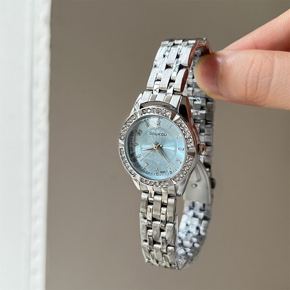 Women's watch, steel band, small diamond dial