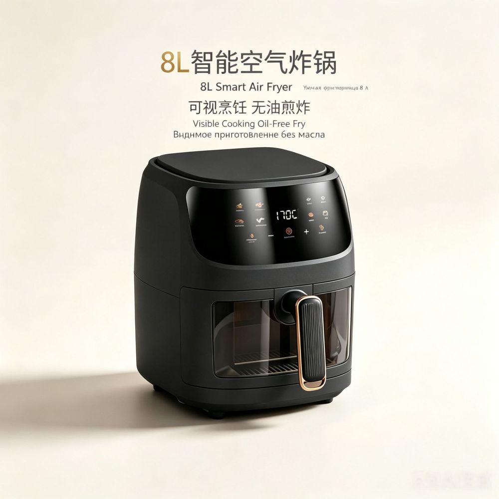 8L Air Fryer Multifunktion Intelligenter Touchscreen Großer Kapazität Airfryer Backofen Pommes Fritteuse Elektro-Fritteuse für grenzüberschreitenden Handel - 5