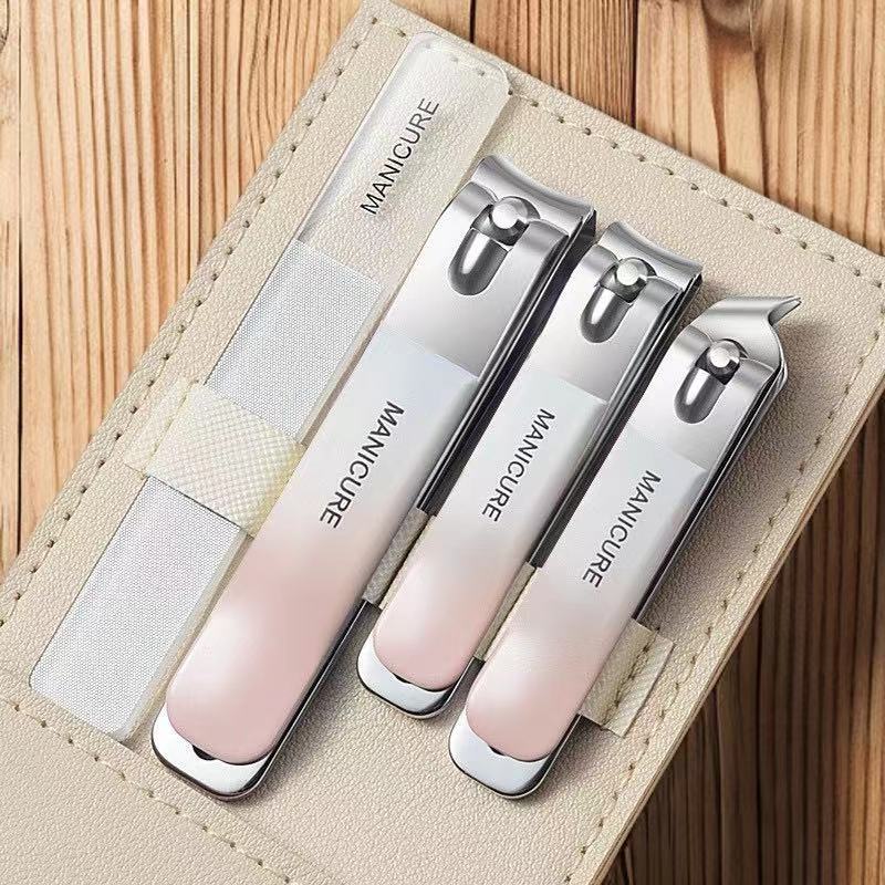 Nagelpflege-Set mit Nagelfeile und Nagelschere, hochwertig, Maniküre-Schere mit Farbverlauf, 4-teiliges Set, Nagelschere, komplettes Set, ab 1 Stück erhältlich