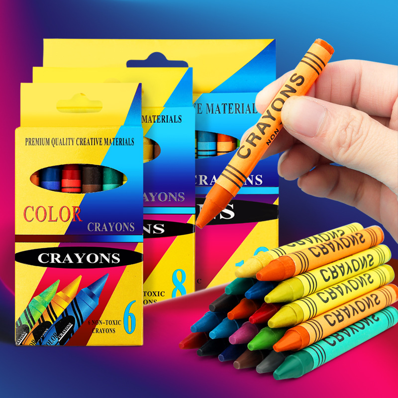 Çocuk boyama mum boya seti 6 renk 8 renk 12 renk 24 renk yaratıcı DIY grafiti yağlı pastel boyama boya kalemi