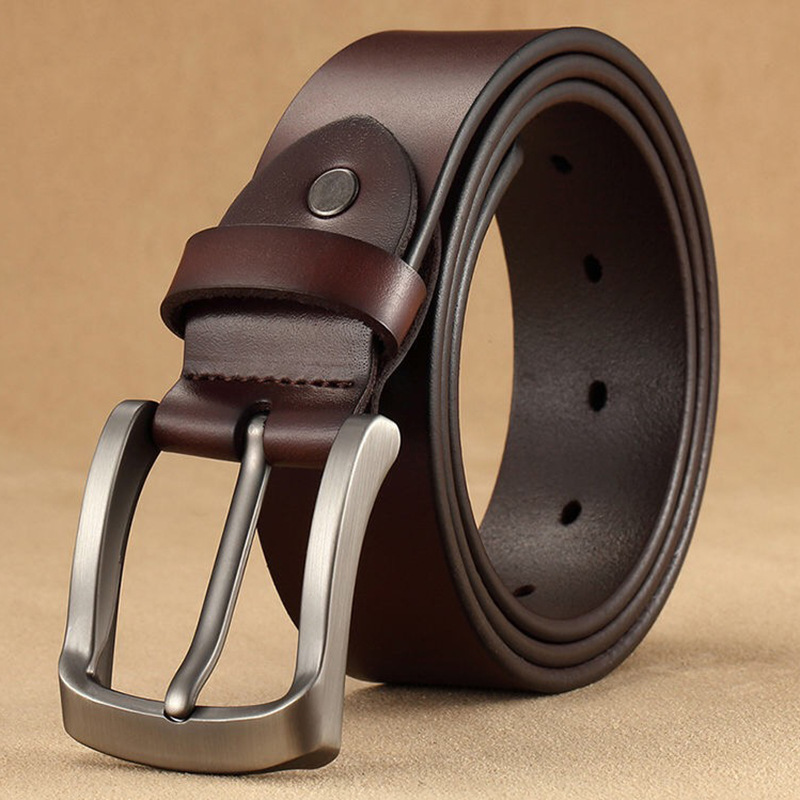 Men's vintage pin buckle leather belt, exported men's belt, men's leather pants belt, single piece dropshipping.