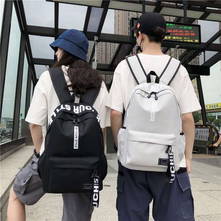 2026er koreanische Schultertasche mit Buchstabenmotiv für Jungen und Mädchen, Mittel- und Oberschüler, Schultasche für Damen mit großem Fassungsvermögen, Campus-Segeltuch-Rucksack