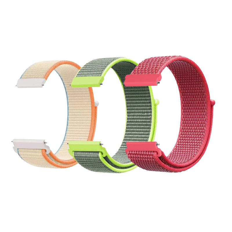 Nylon Hook-and-Loop Fashion Sport Watch Strap for Samsung, Huawei, Garmin, 18MM, 20MM, 22MM Styles