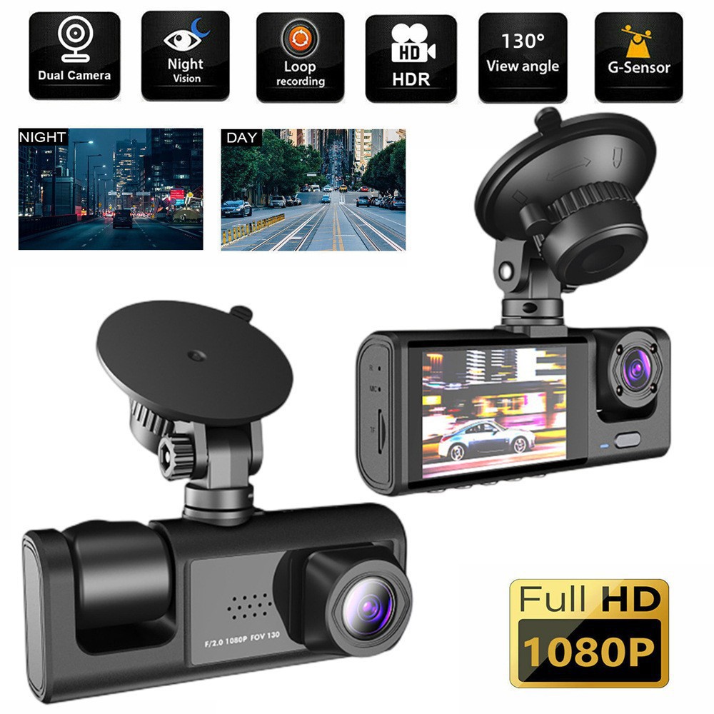 2-Inch 1080P Triple-Lens Dash Camera with WiFi and Night Vision