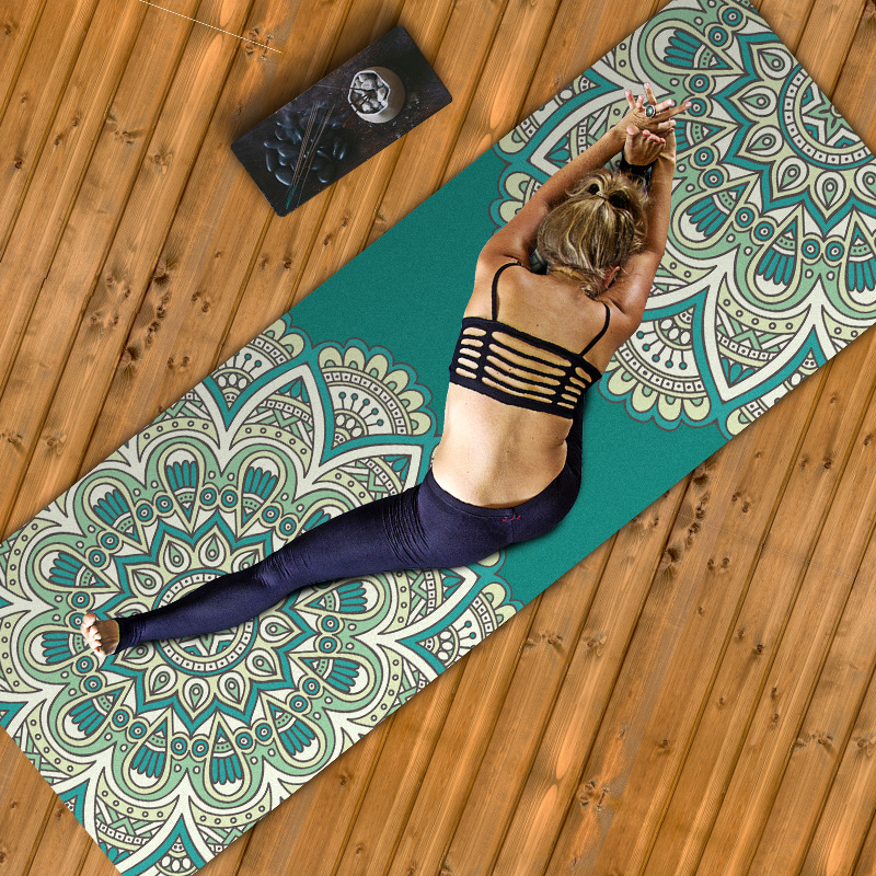 Katlanabilir Süet Yoga Matı, Taşınabilir Yoga Havlusu, Kaymaz Fitness Mat
