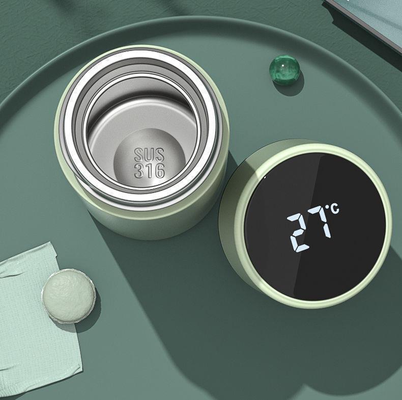莫兰迪商务直杯不锈钢智能显温保温杯印字泡茶水杯子礼品制定logo