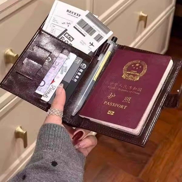 Kadın pasaport cüzdanı çok işlevli bilet banknot bölmesi - 1