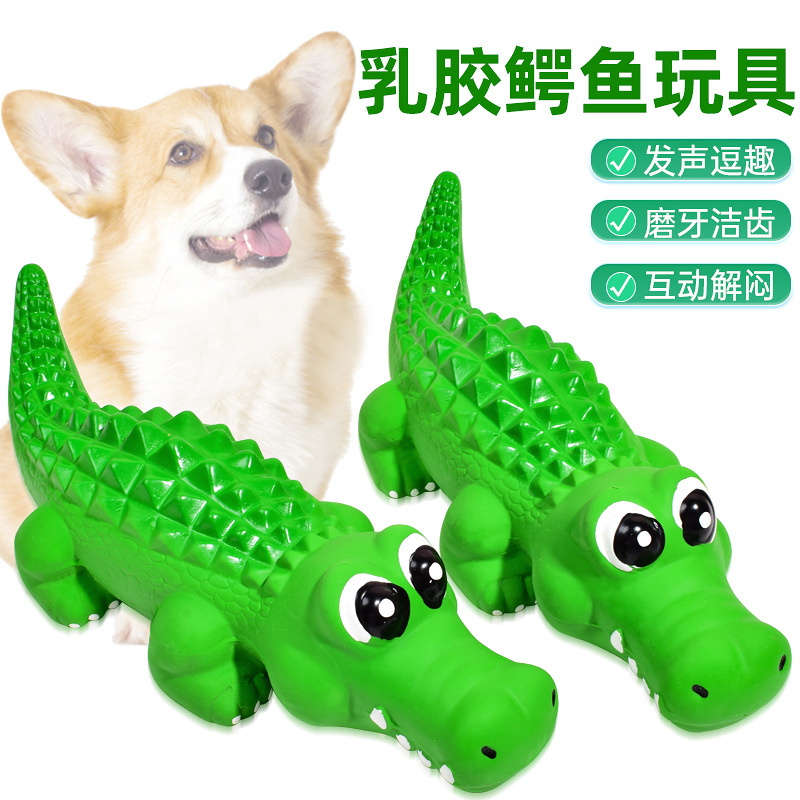 Latex Squeaky Crocodile Dog Toy, Realistic Design, Stress Relief - 1