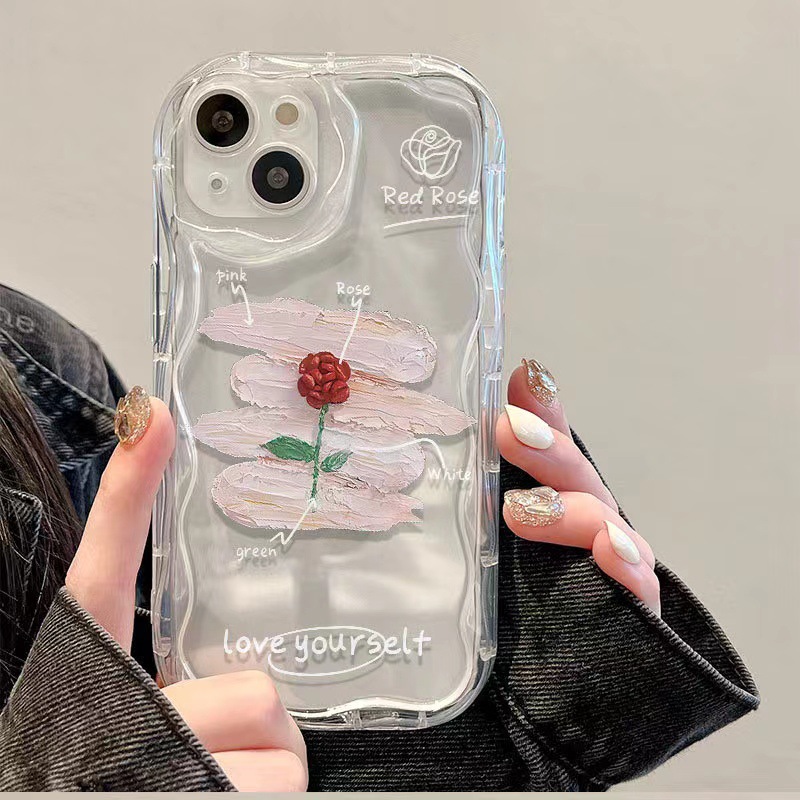 iPhone 17 Pro şeffaf telefon kılıfı, Apple 16 Pro Max, sınır ötesi 15 kız, 14/13 uyumlu pigmentli gül desenli. - 1