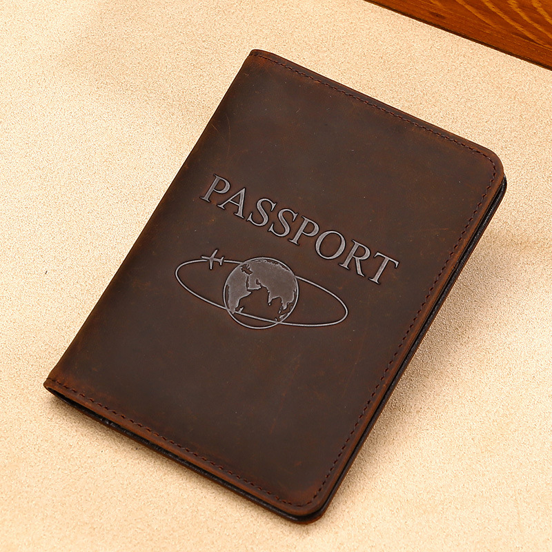Qingyu RFID Reisepass-Schutzhülle Verrücktes Pferd Leder